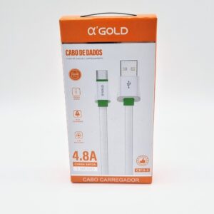 Cabo Flat USB para Tipo C 1 Metro 4.8A CB15-3 a'Gold