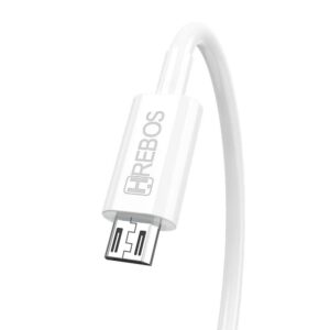 Cabo USB para Micro USB V8 2.0 Turbo Branco - 3.1A 2 Metros HS-277