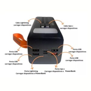 PowerBank Carregador Portátil 50.000mAh Turbo 22.5W Tipo C e Lightning a'Gold BTE-61